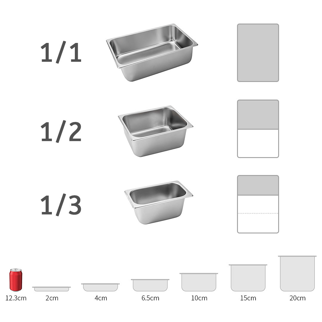 Premium Gastronorm GN Pan Full Size 1/2 GN Pan 10cm Deep Stainless Steel Tray - image3