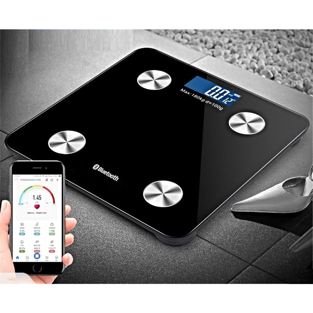 Premium Wireless Bluetooth Digital Body Fat Scale Bathroom Health Analyser Weight Black - image3