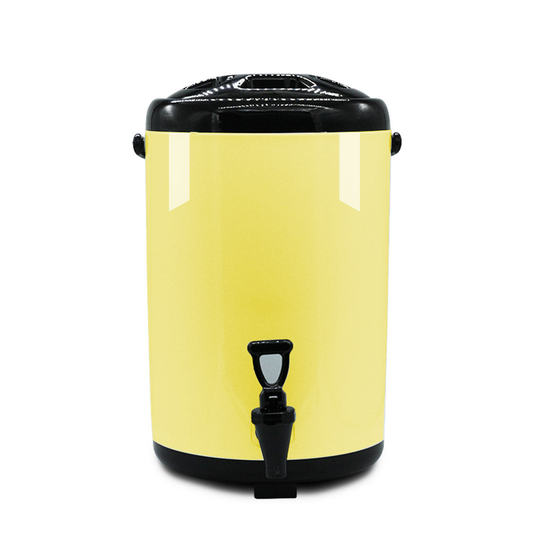 Premium 8L Stainless Steel Insulated Milk Tea Barrel Hot and Cold Beverage Dispenser Container with Faucet Yellow - image3