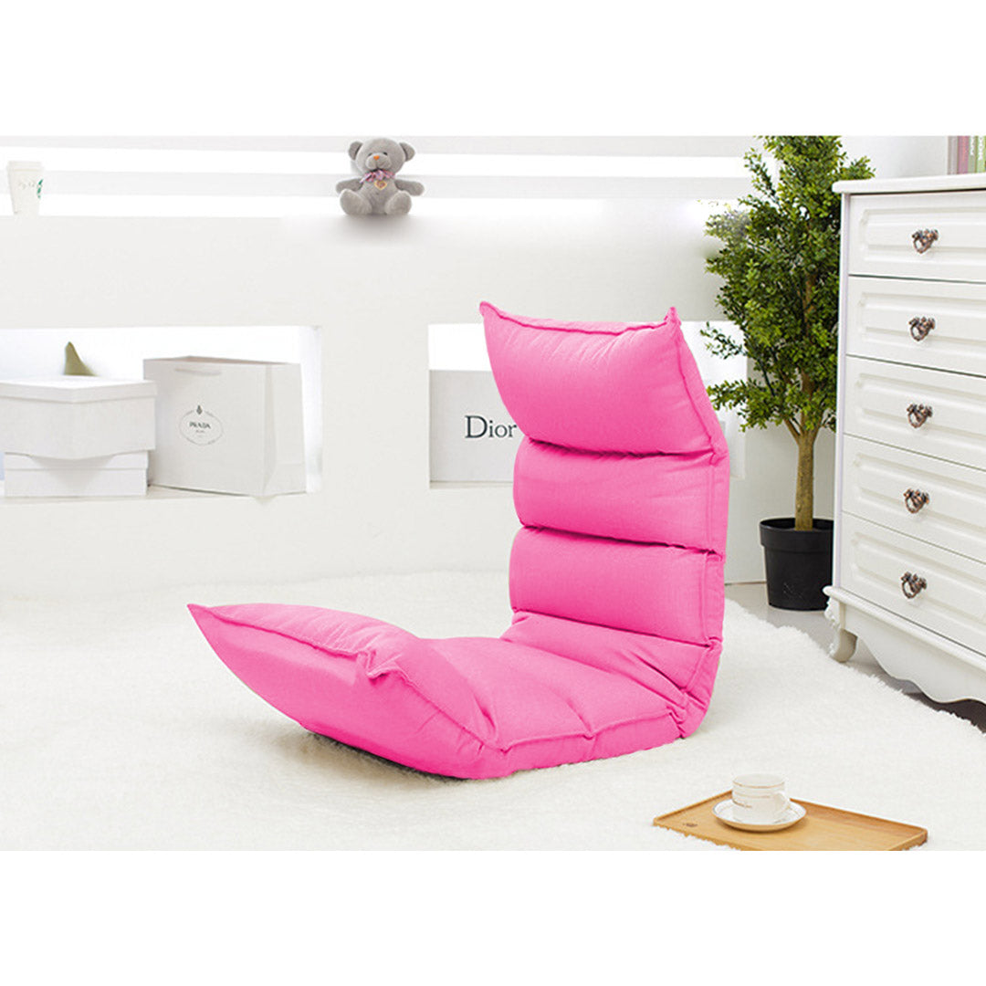 Premium Foldable Tatami Floor Sofa Bed Meditation Lounge Chair Recliner Lazy Couch Pink - image3