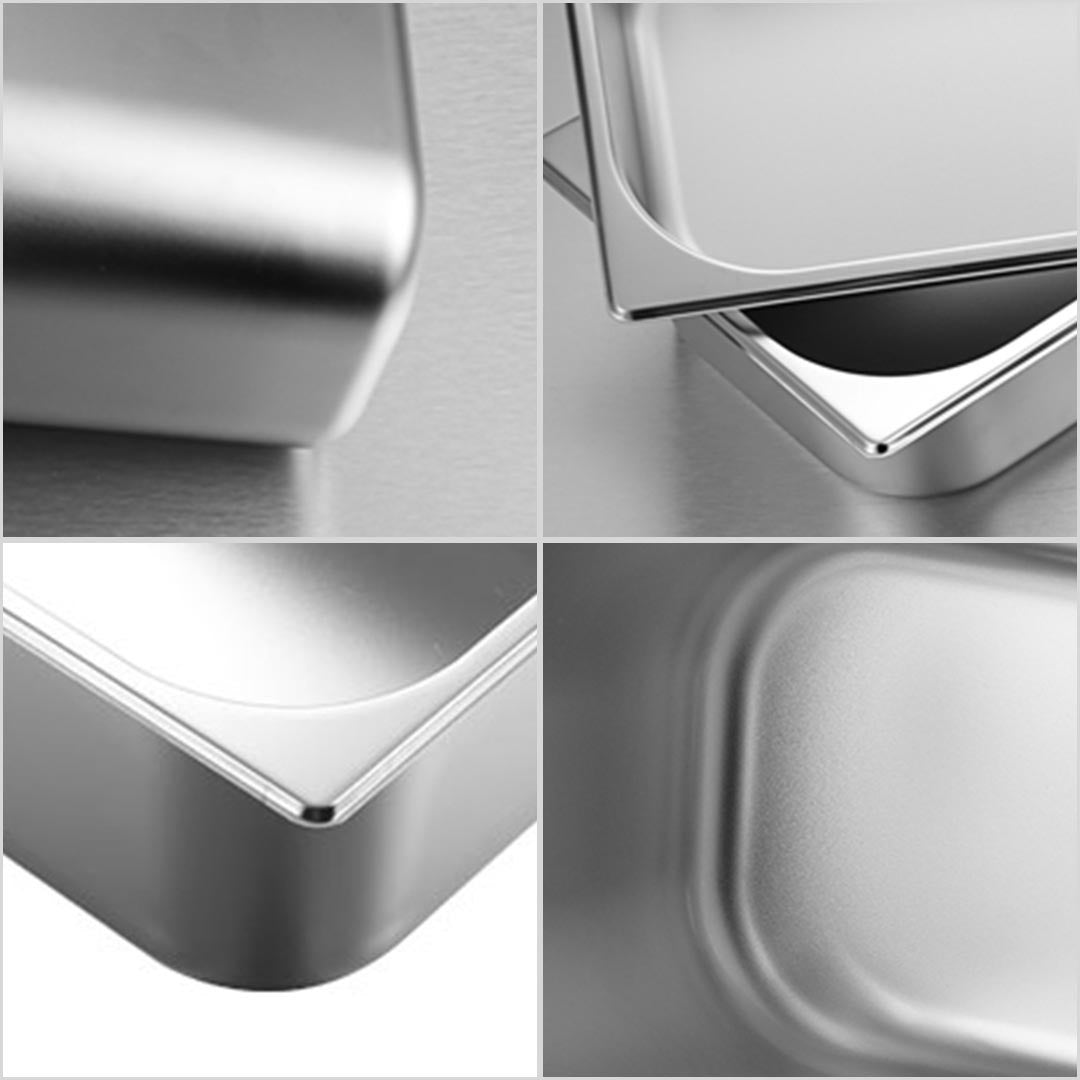 Premium 4X Gastronorm GN Pan Full Size 1/3 GN Pan 20cm Deep Stainless Steel Tray - image3