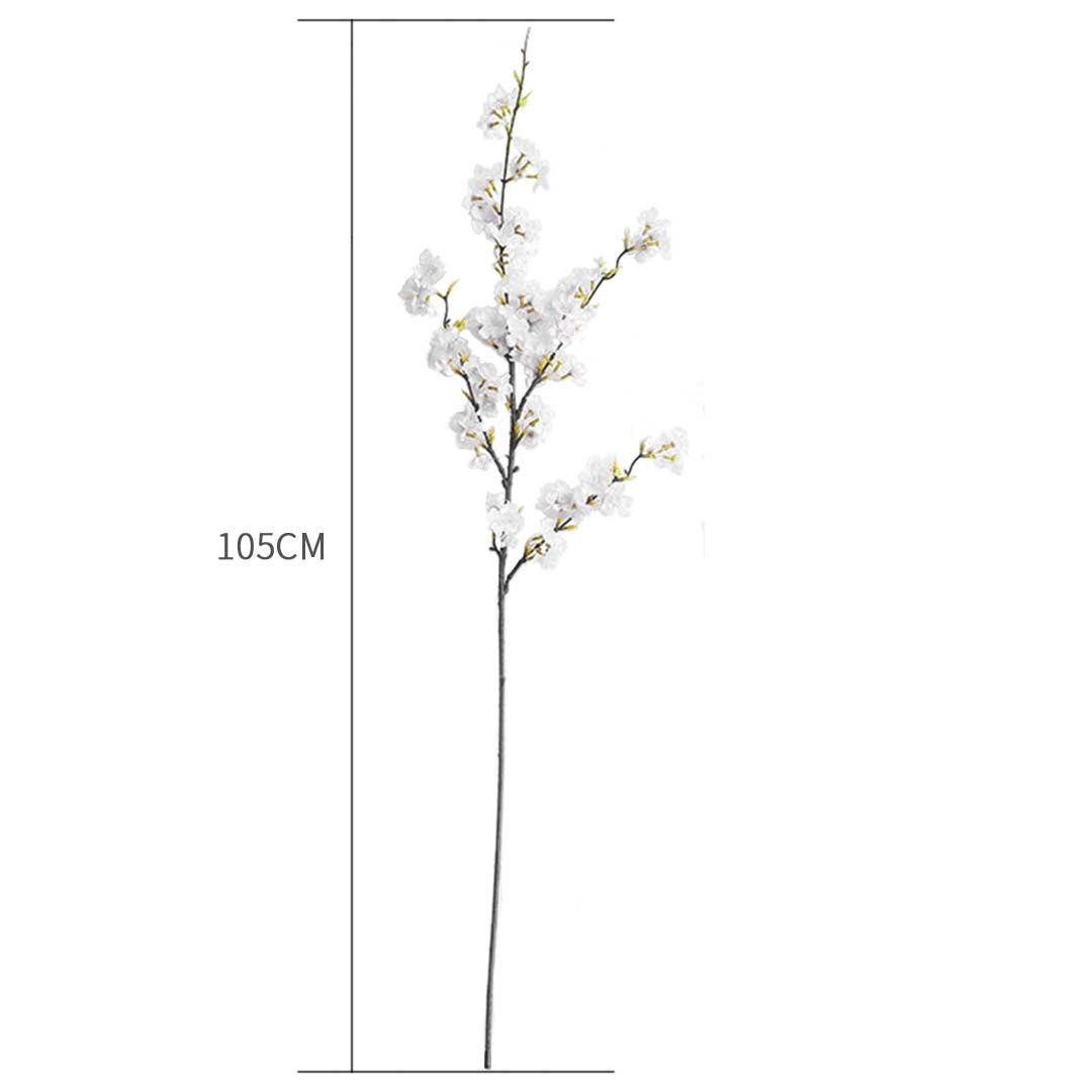 Premium 51cm Blue Glass Tall Floor Vase and 10pcs White Artificial Fake Flower Set - image3