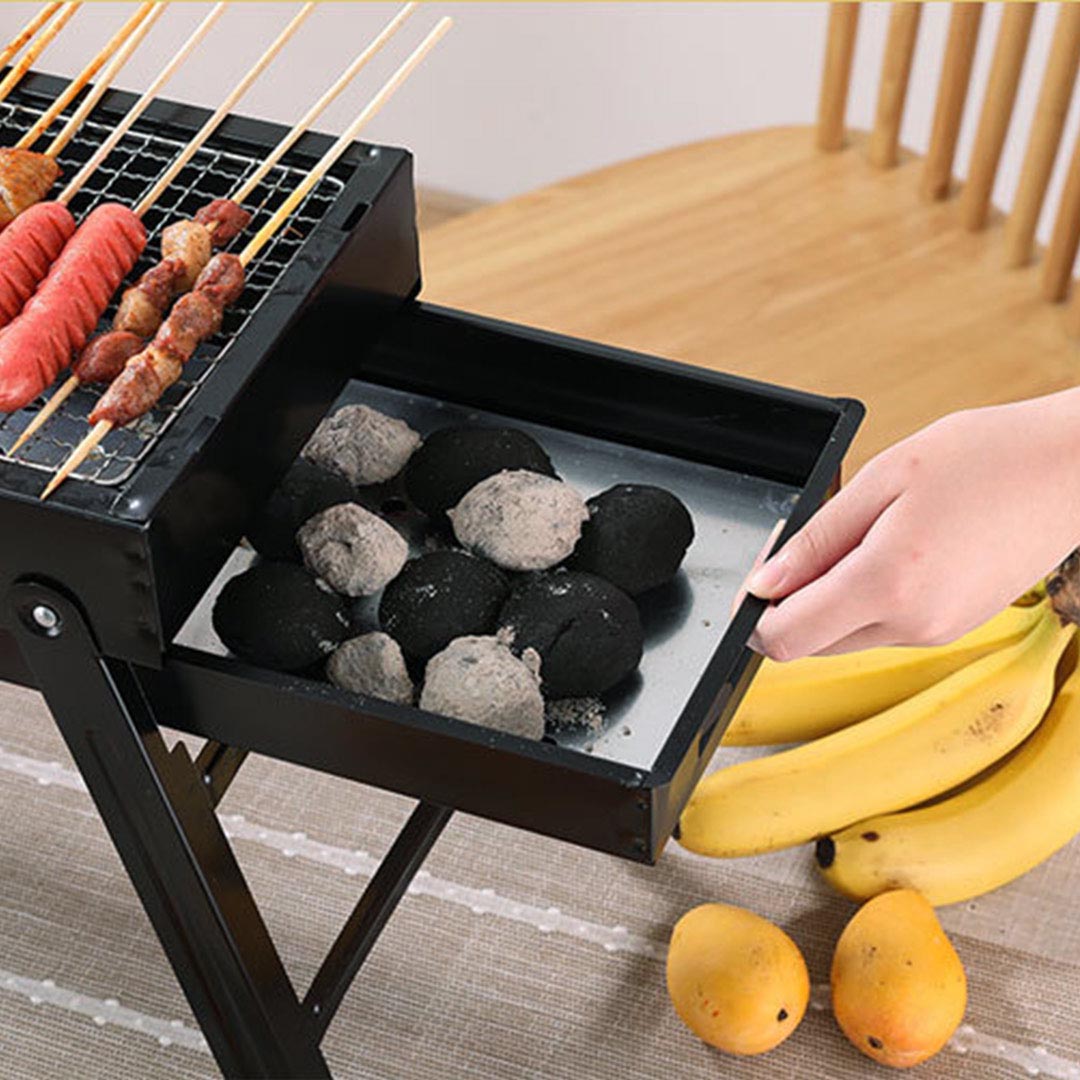 Premium 2X 60cm Portable Folding Thick Box-Type Charcoal Grill for Outdoor BBQ Camping - image3