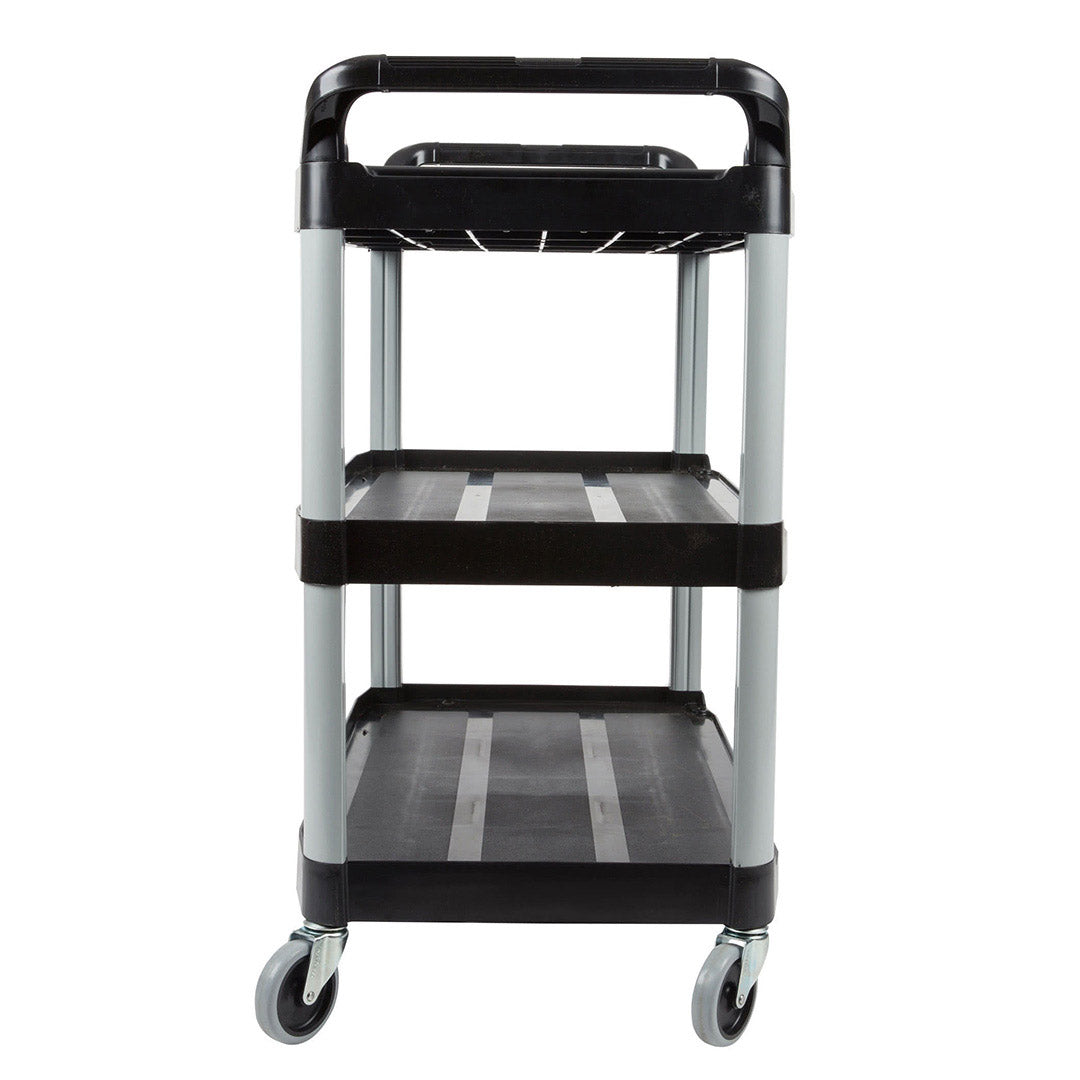 Premium 3 Tier Food Trolley Food Waste Cart With Two Bins Storage Kitchen Black Large - image3