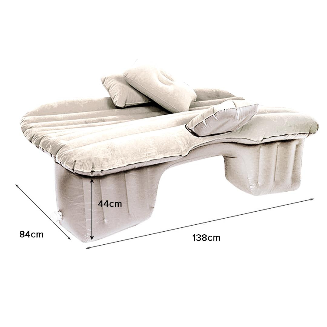 Premium Inflatable Car Mattress Portable Travel Camping Air Bed Rest Sleeping Bed Beige - image2