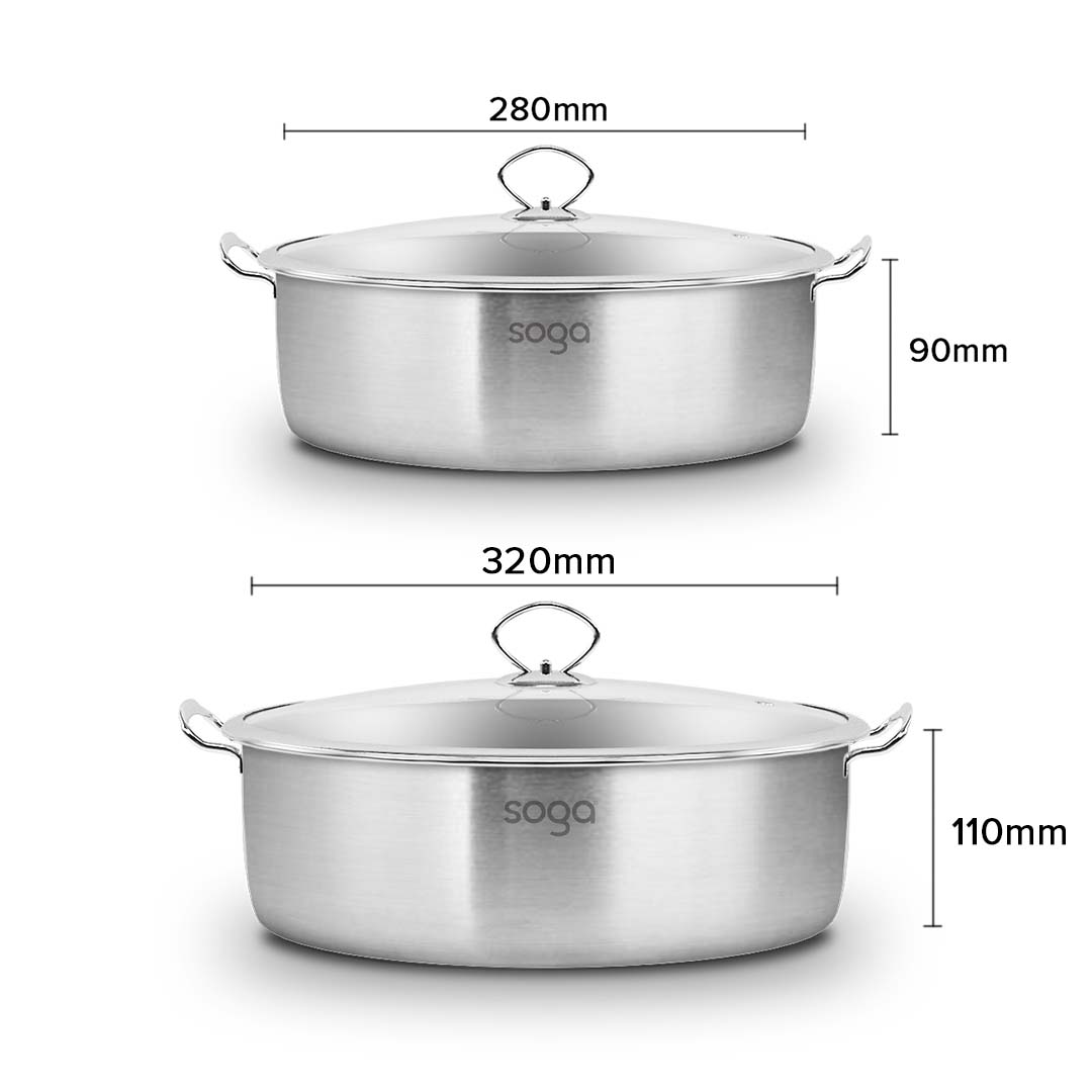 Premium Stainless Steel 28cm 32cm Casserole With Lid Induction Cookware - image3
