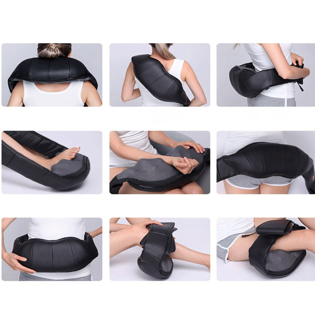 Premium 2X Electric Kneading Back Neck Shoulder Massage Arm Body Massager Black/Blue - image3