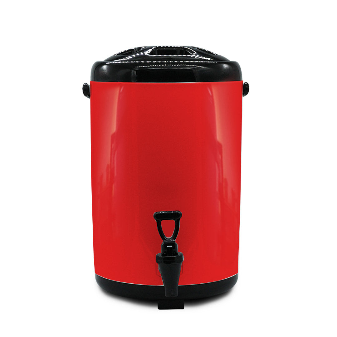 Premium 8X 14L Stainless Steel Insulated Milk Tea Barrel Hot and Cold Beverage Dispenser Container with Faucet Red - image3