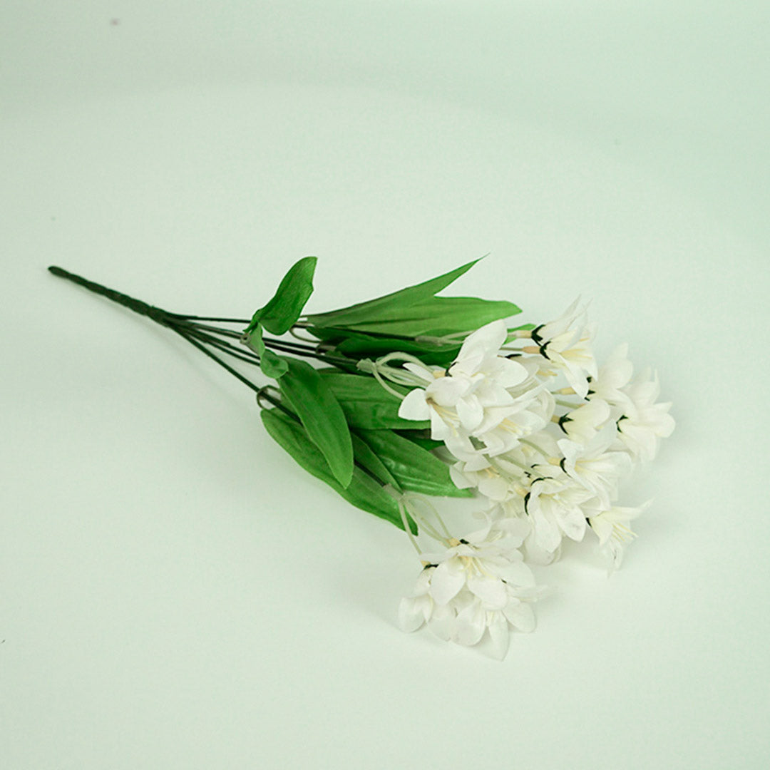 Premium 10 Bunch Artificial Silk Lilium nanum 6 Heads Flower Fake Bridal Bouquet Table Decor White - image3