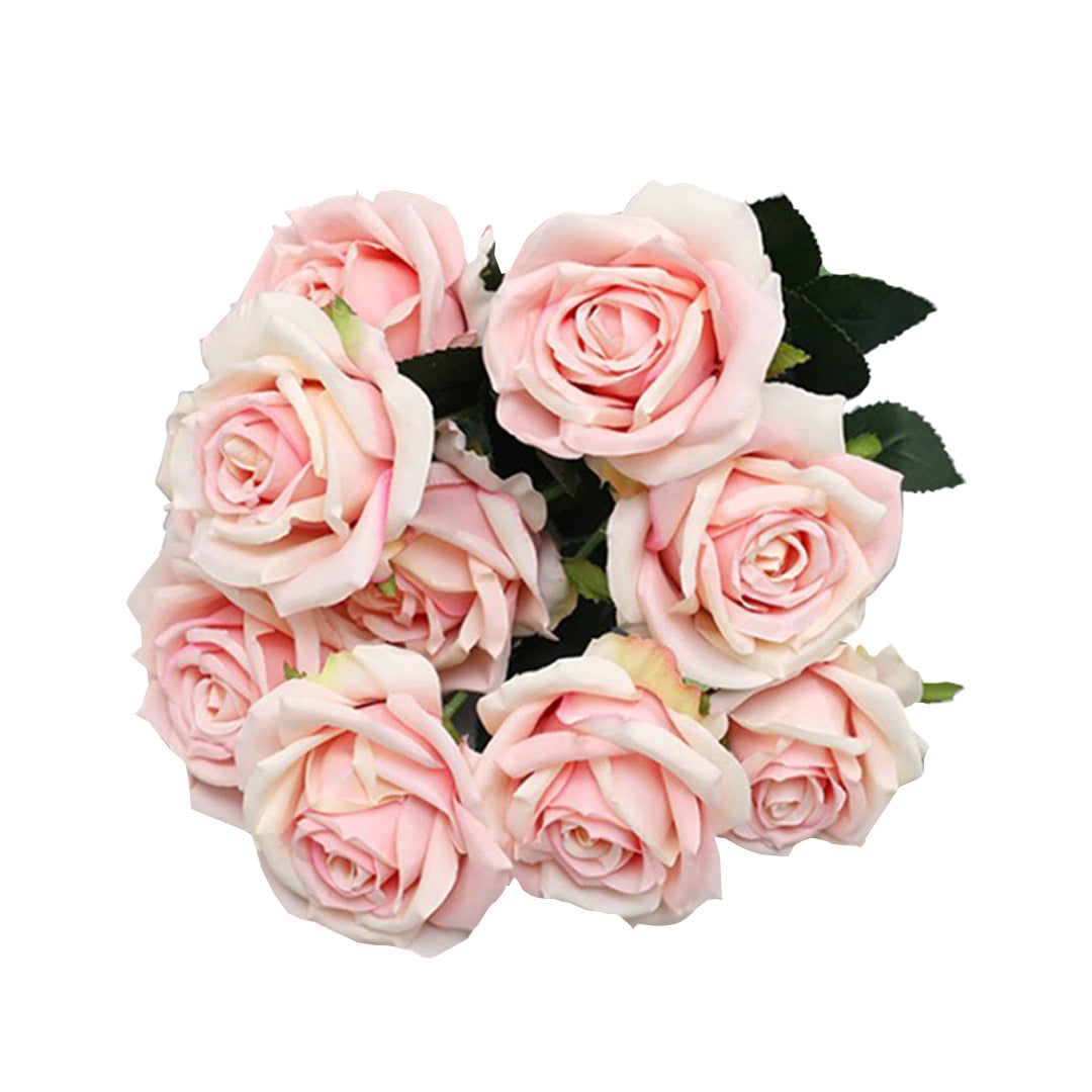 Premium 4 Bunch Artificial Silk Rose 9 Heads Flower Fake Bridal Bouquet Table Decor Champion - image3