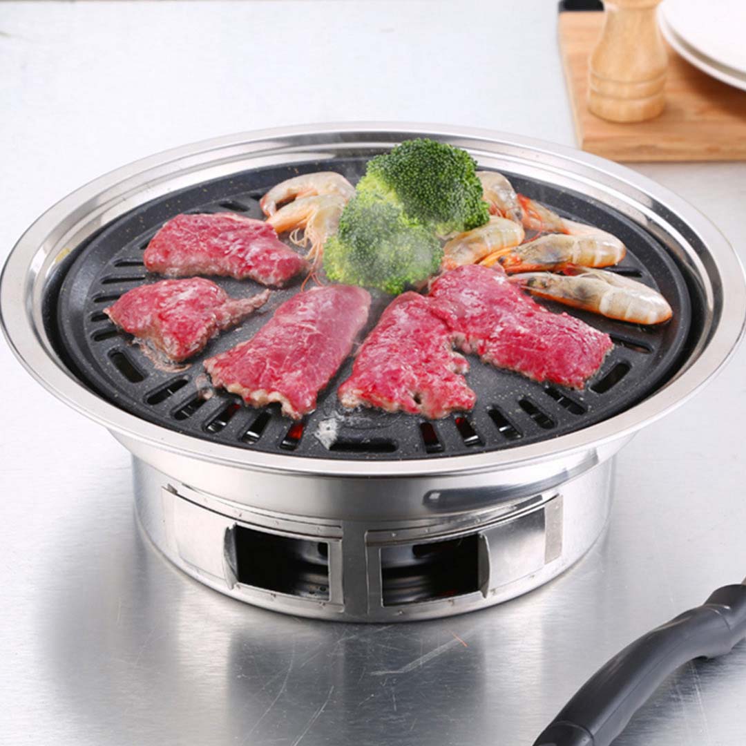Premium 2x BBQ Grill Stainless Steel Portable Smokeless Charcoal Grill Home Outdoor Camping - image3