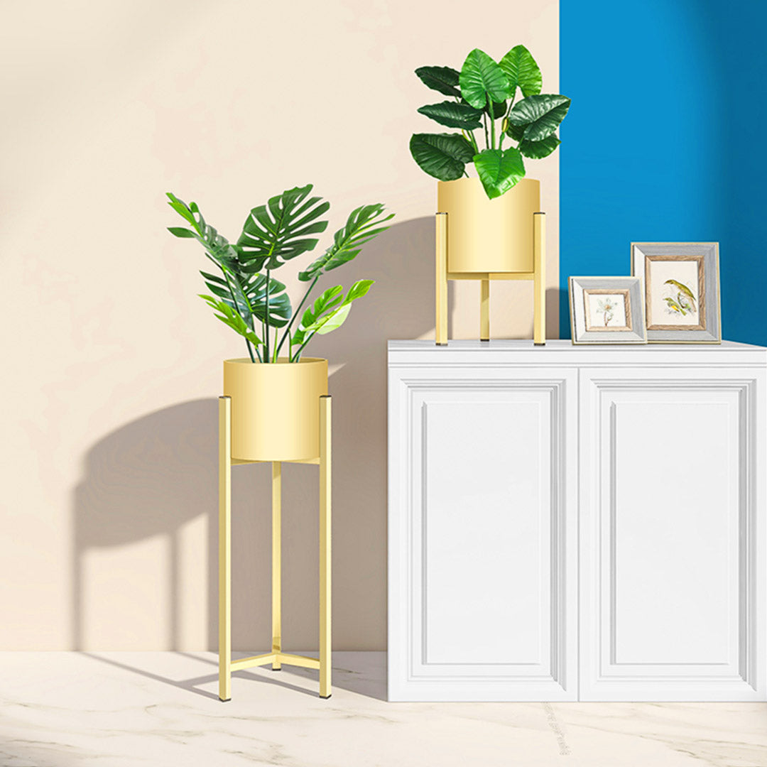 Premium 4X 60cm Gold Metal Plant Stand with Flower Pot Holder Corner Shelving Rack Indoor Display - image3