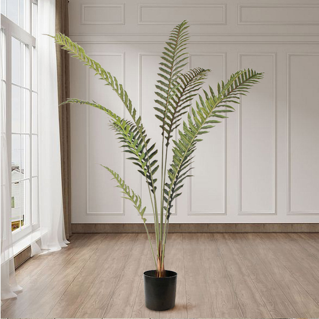 Premium 210cm Artificial Green Rogue Hares Foot Fern Tree Fake Tropical Indoor Plant Home Office Decor - image3