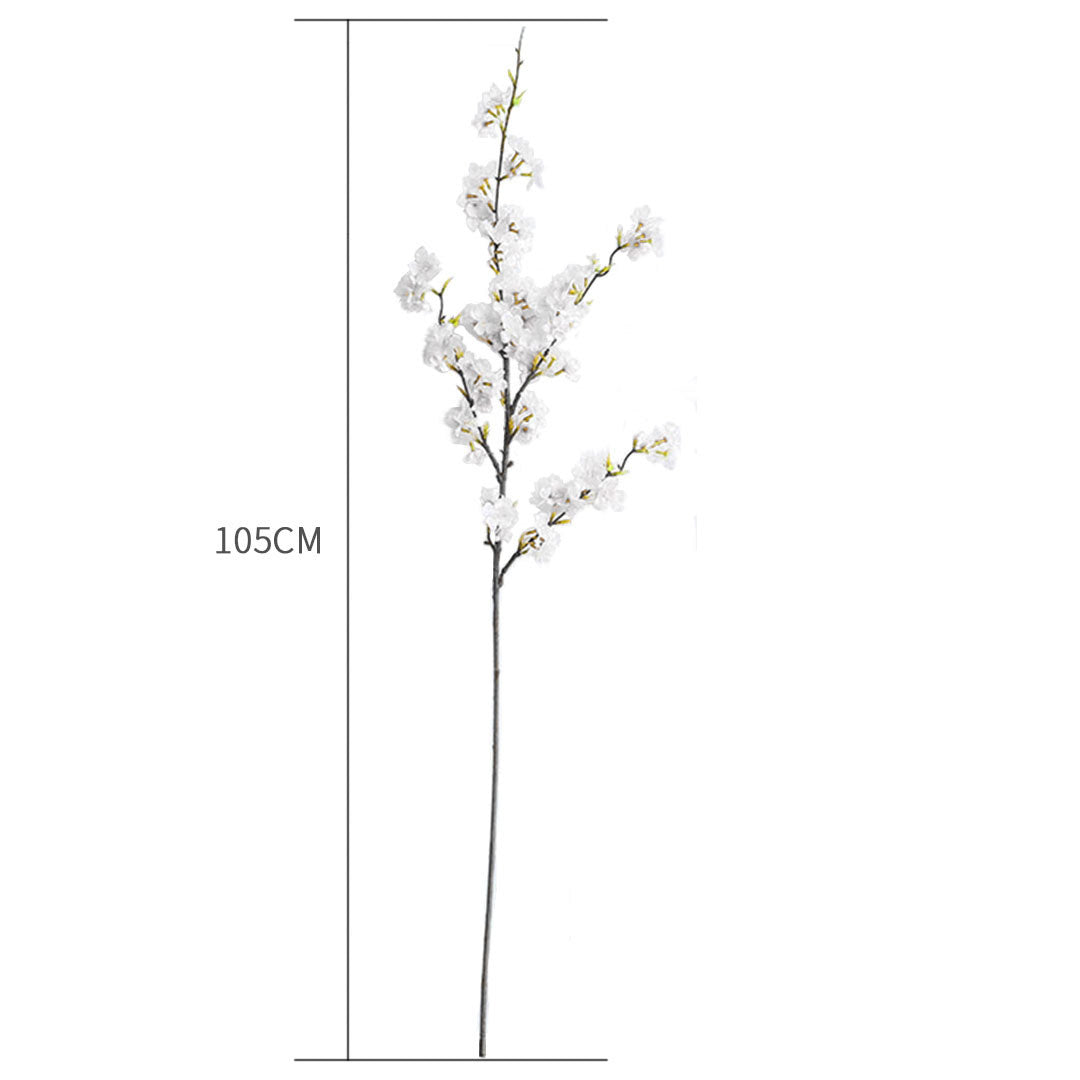 Premium 67cm Green Glass Tall Floor Vase with 10pcs White Artificial Fake Flower Set - image3