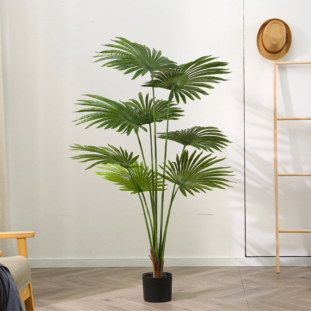 Premium 150cm Artificial Natural Green Fan Palm Tree Fake Tropical Indoor Plant Home Office Decor - image3