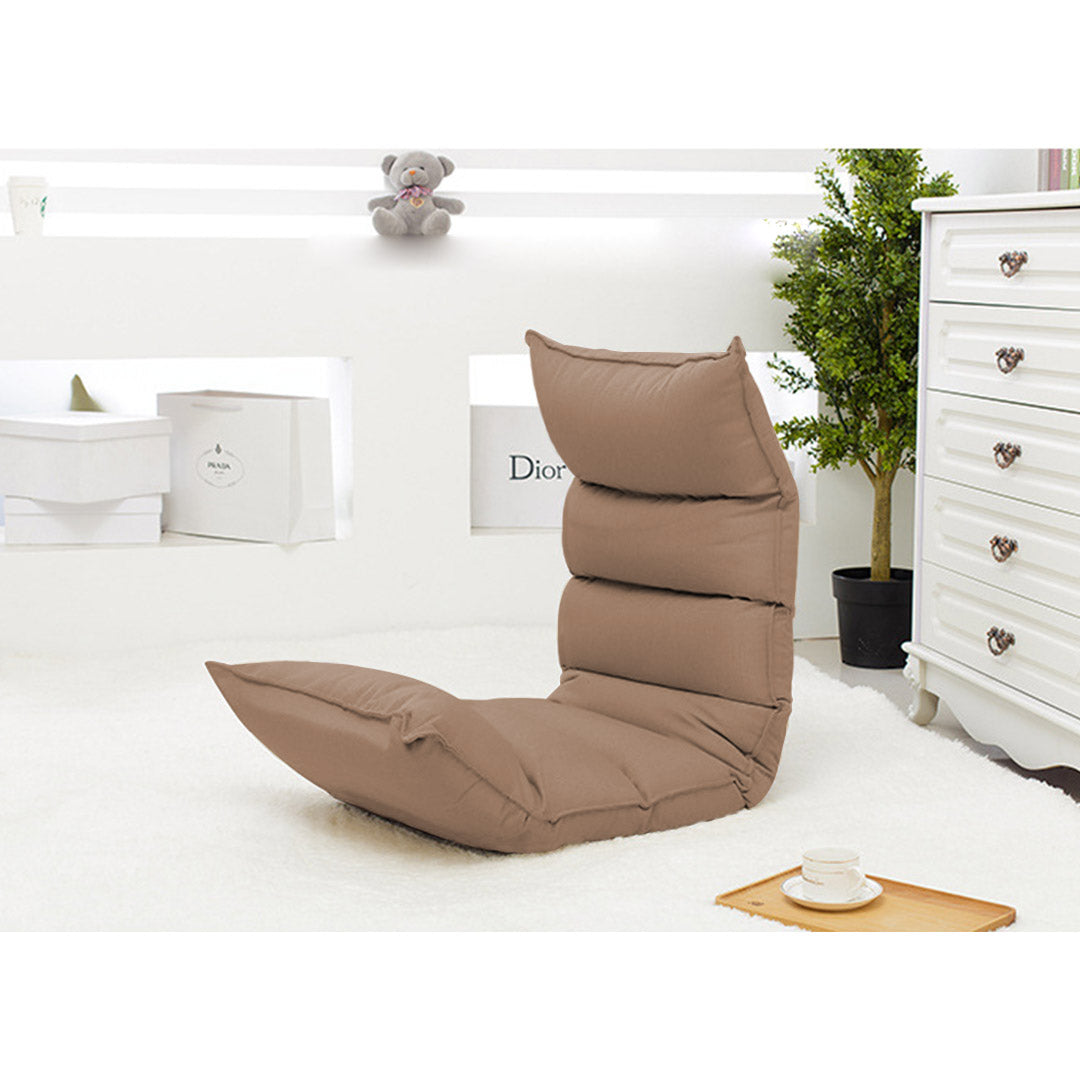 Premium 4X Foldable Tatami Floor Sofa Bed Meditation Lounge Chair Recliner Lazy Couch Khaki - image3