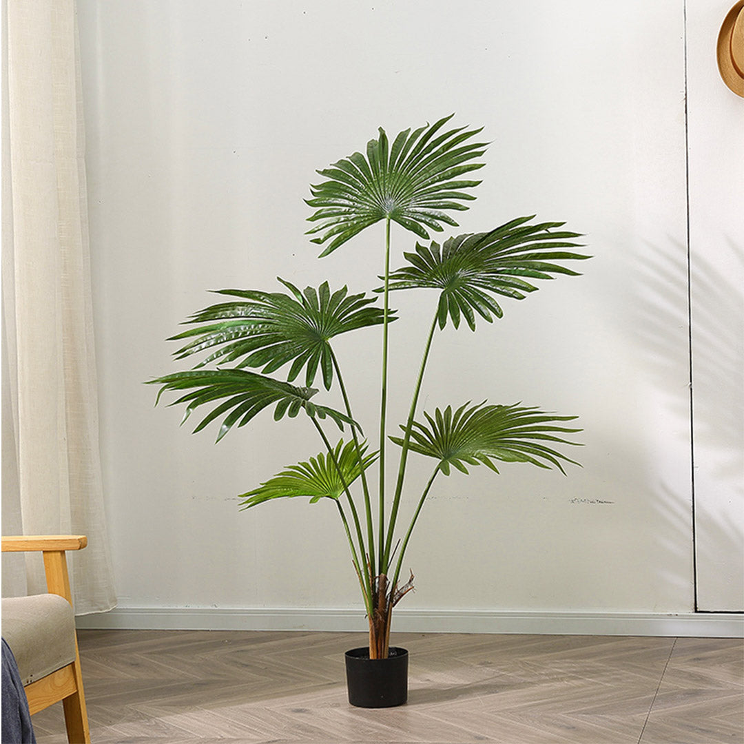 Premium 4X 120cm Artificial Natural Green Fan Palm Tree Fake Tropical Indoor Plant Home Office Decor - image3