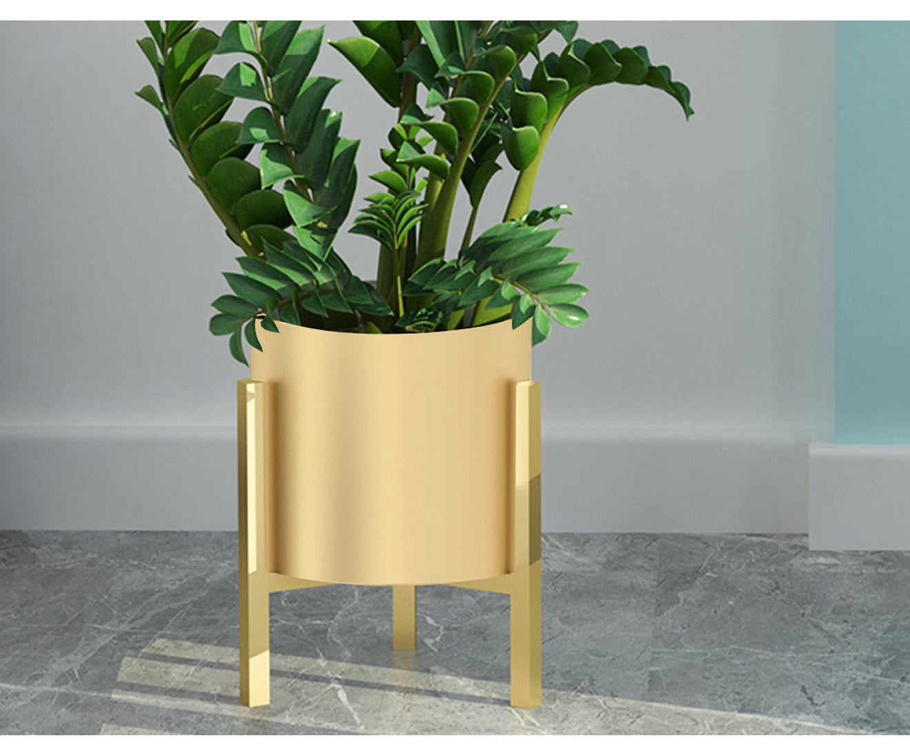 Premium 4X 30CM Gold Metal Plant Stand with Flower Pot Holder Corner Shelving Rack Indoor Display - image3