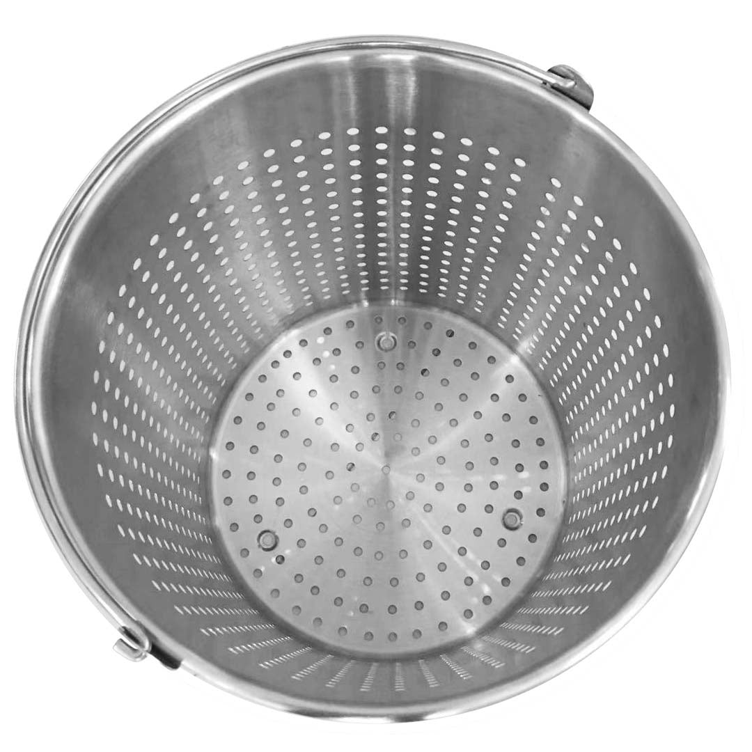 Premium 2X 33L 18/10 Stainless Steel Perforated Stockpot Basket Pasta Strainer with Handle - image3