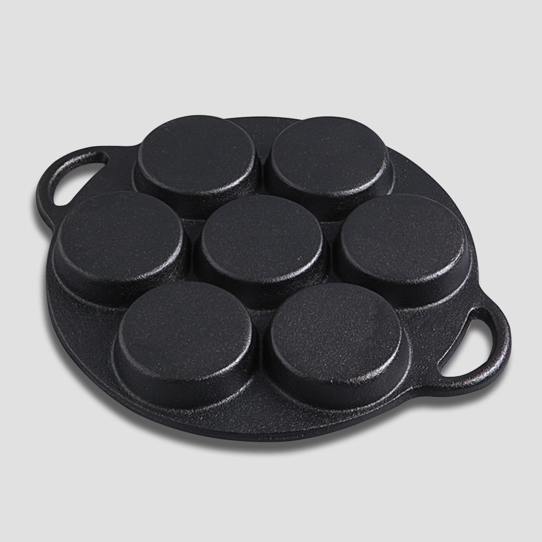 Premium 31.5cm Cast Iron Takoyaki Fry Pan Octopus Balls Maker 7 Hole Cavities Grill Mold - image3