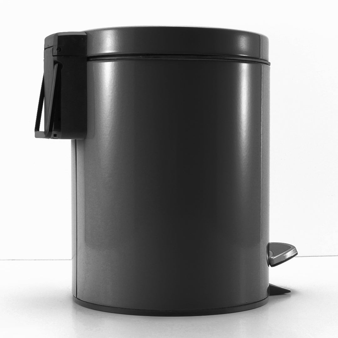 Premium 2X Foot Pedal Stainless Steel Rubbish Recycling Garbage Waste Trash Bin Round 12L Black - image3