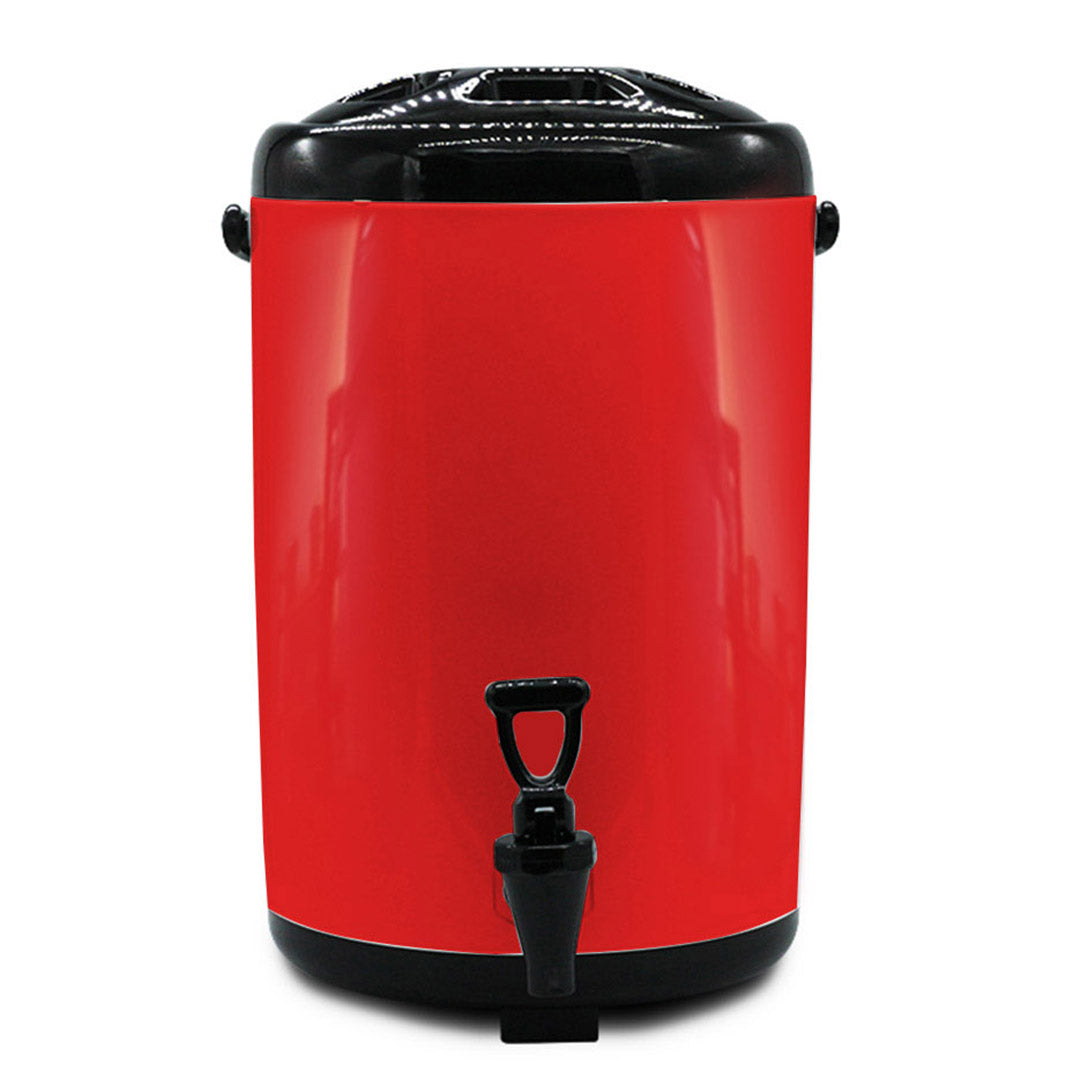 Premium 4X 8L Stainless Steel Insulated Milk Tea Barrel Hot and Cold Beverage Dispenser Container with Faucet Red - image3