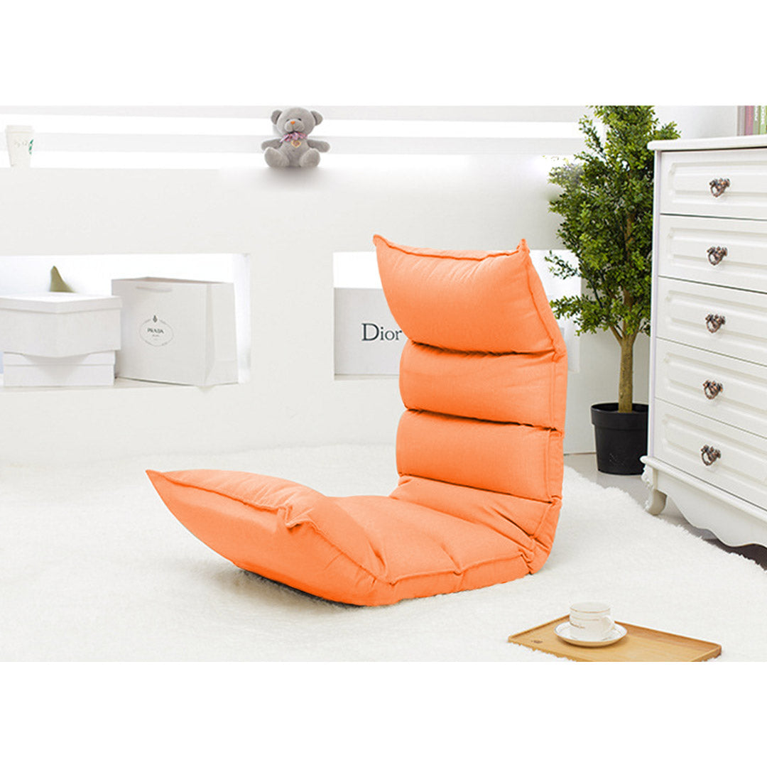 Premium 2X Foldable Tatami Floor Sofa Bed Meditation Lounge Chair Recliner Lazy Couch Orange - image3