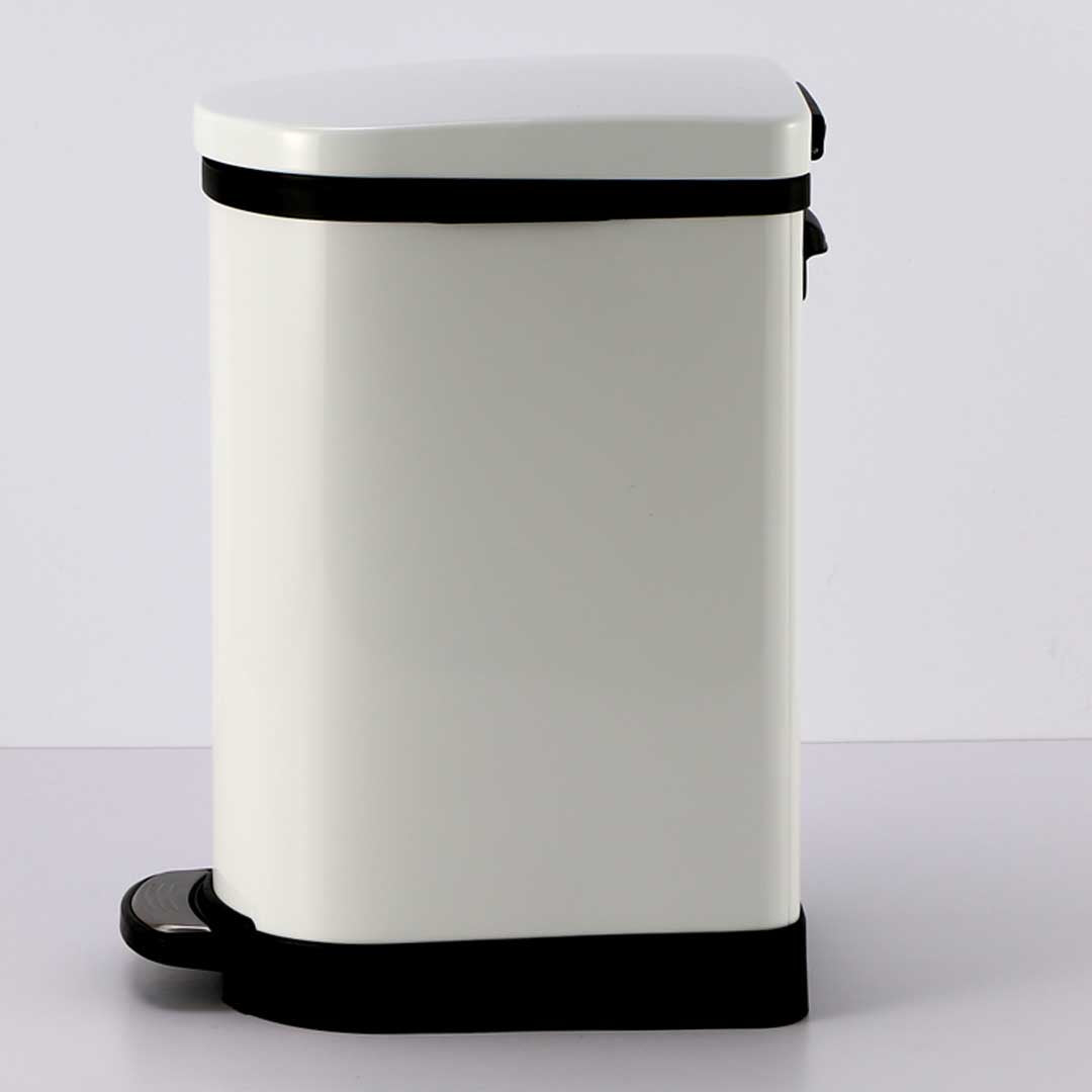 Premium 2X Foot Pedal Stainless Steel Rubbish Recycling Garbage Waste Trash Bin U White 10L - image3