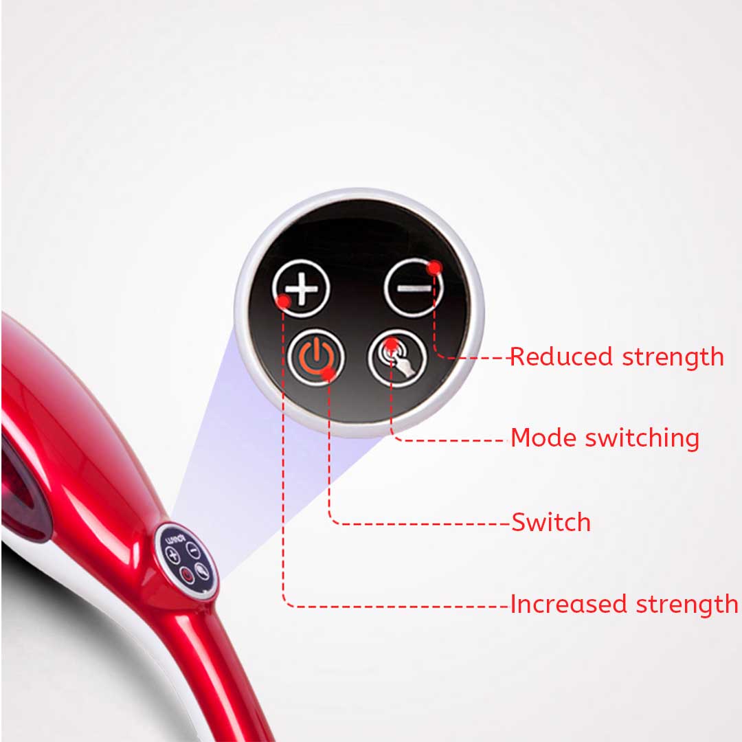 Premium 6 Heads Portable Handheld Massager Soothing Stimulate Blood Flow Shoulder Red - image3