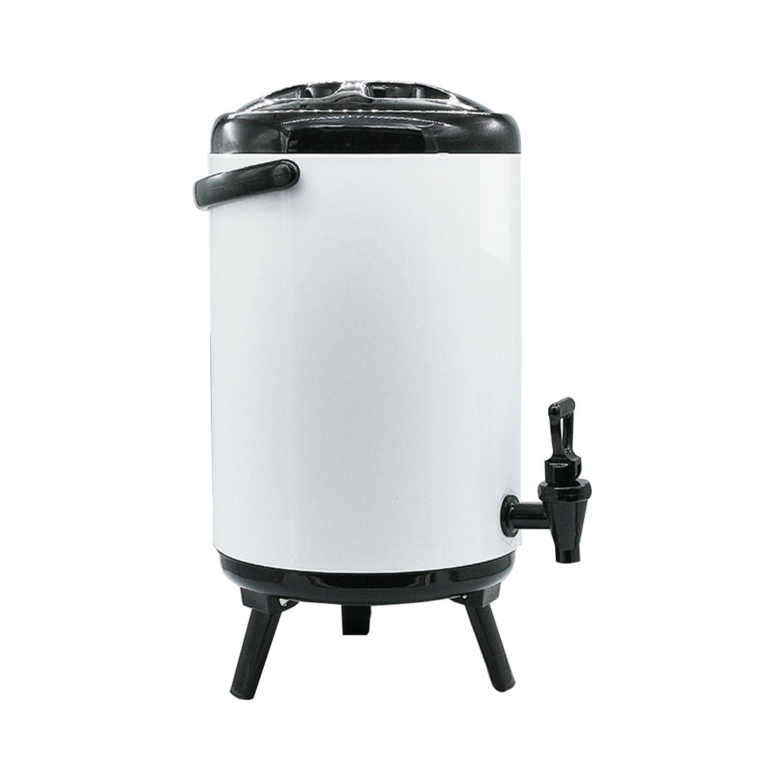 Premium 12L Stainless Steel Insulated Milk Tea Barrel Hot and Cold Beverage Dispenser Container with Faucet White - image4