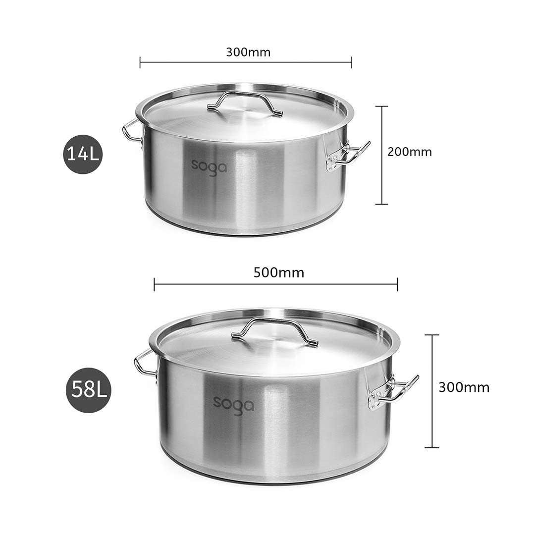 Premium Stock Pot 14L 58L Top Grade Thick Stainless Steel Stockpot 18/10 - image4