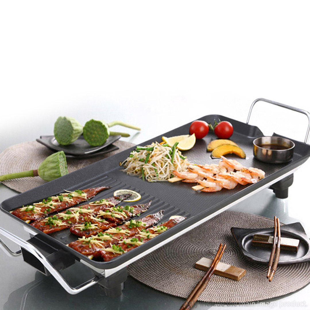 Premium 68cm Electric BBQ Grill Teppanyaki Tough Non-stick Surface Hot Plate Kitchen 6-8 Person - image4