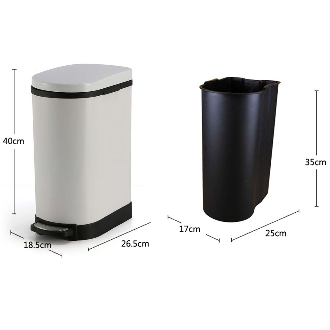 Premium 4X Foot Pedal Stainless Steel Rubbish Recycling Garbage Waste Trash Bin U White 10L - image4