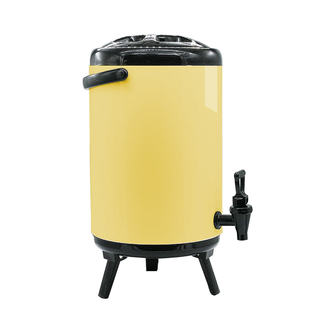 Premium 4X 8L Stainless Steel Insulated Milk Tea Barrel Hot and Cold Beverage Dispenser Container with Faucet Yellow - image4