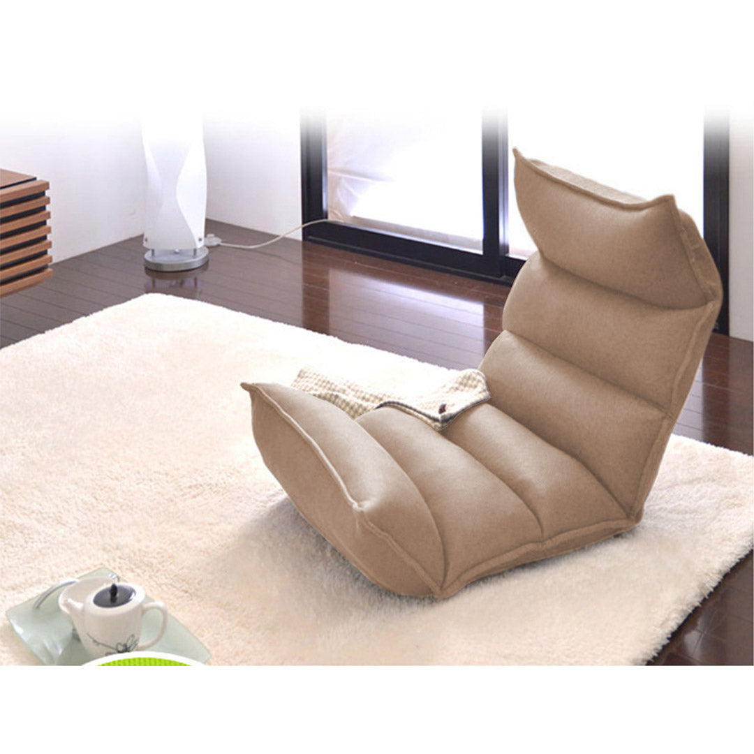 Premium Foldable Tatami Floor Sofa Bed Meditation Lounge Chair Recliner Lazy Couch Khaki - image4