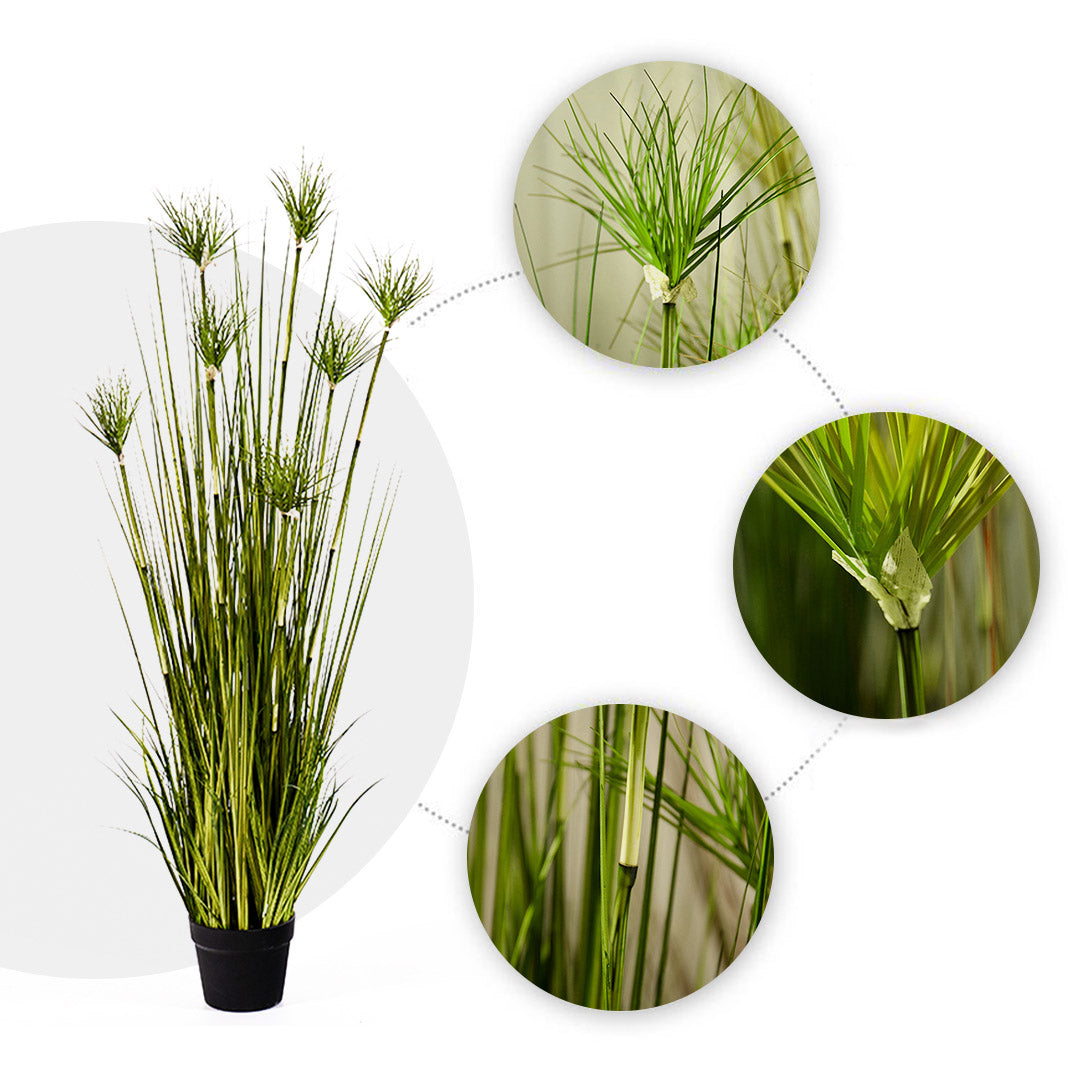 Premium 2X 150cm Green Artificial Indoor Potted Papyrus Plant Tree Fake Simulation Decorative - image4