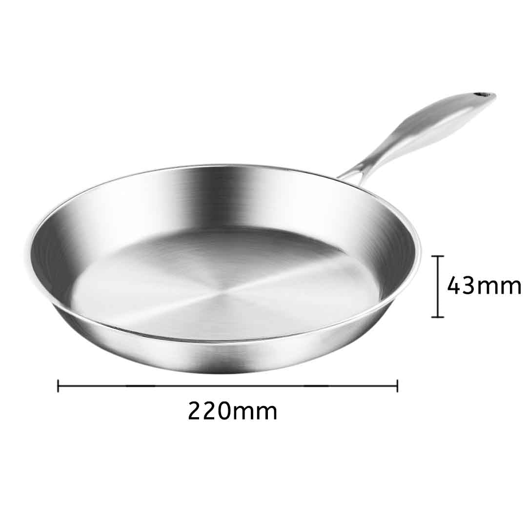 Premium Stainless Steel Fry Pan 22cm Frying Pan Top Grade Induction Cooking FryPan - image6