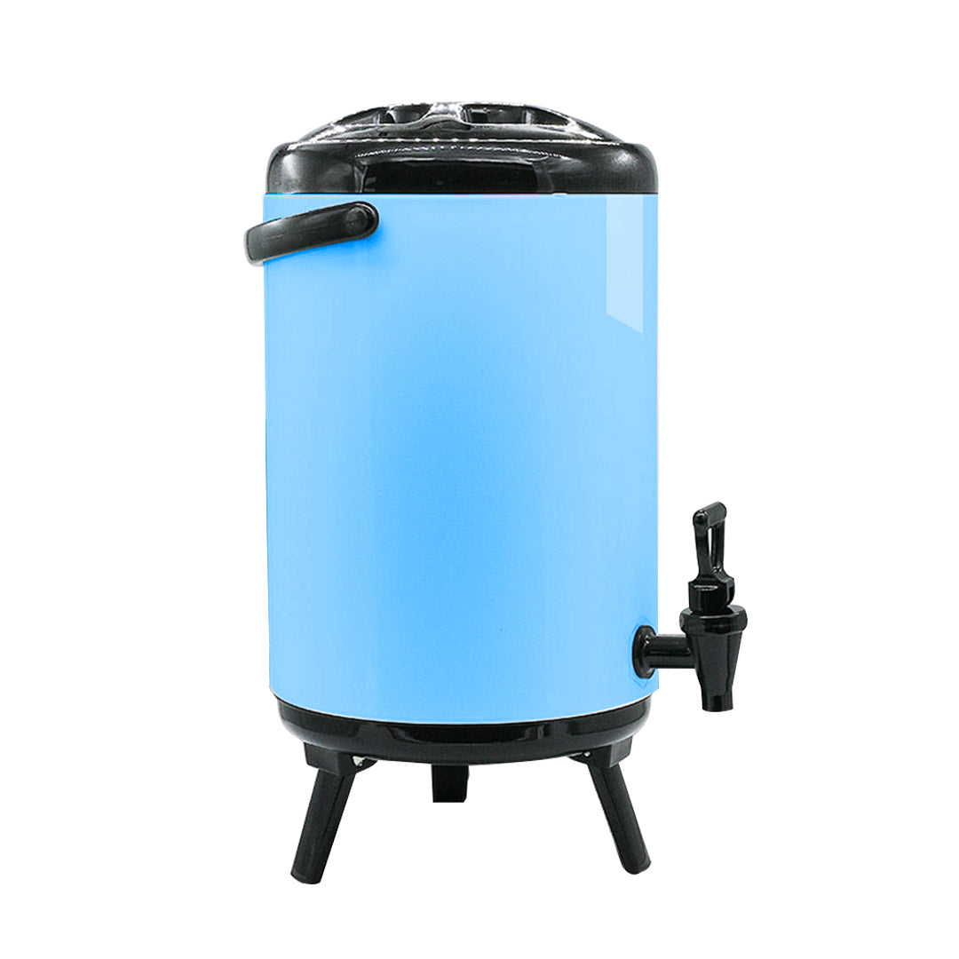 Premium 18L Stainless Steel Insulated Milk Tea Barrel Hot and Cold Beverage Dispenser Container with Faucet Blue - image4