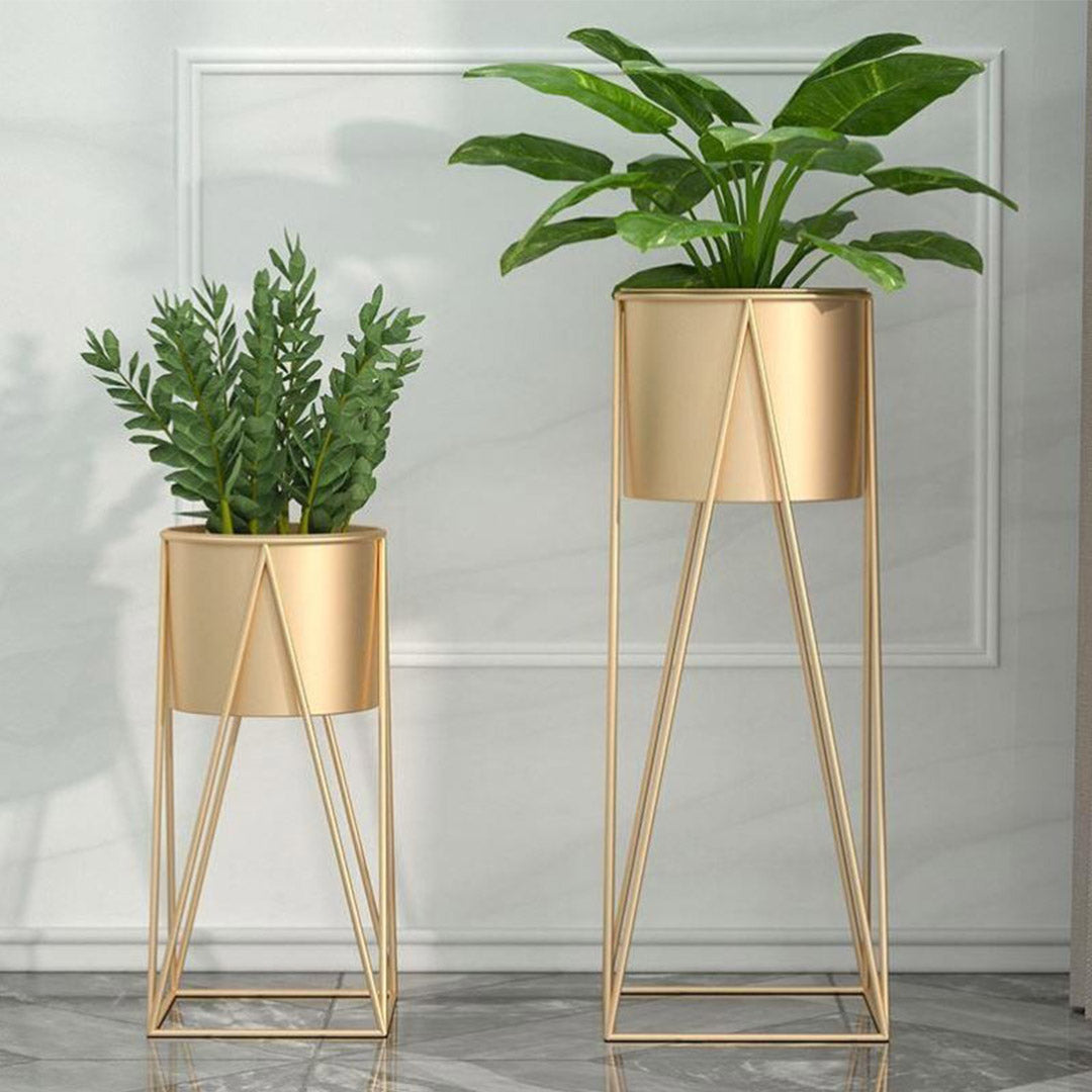 Premium 4X 70cm Gold Metal Plant Stand with Gold Flower Pot Holder Corner Shelving Rack Indoor Display - image4