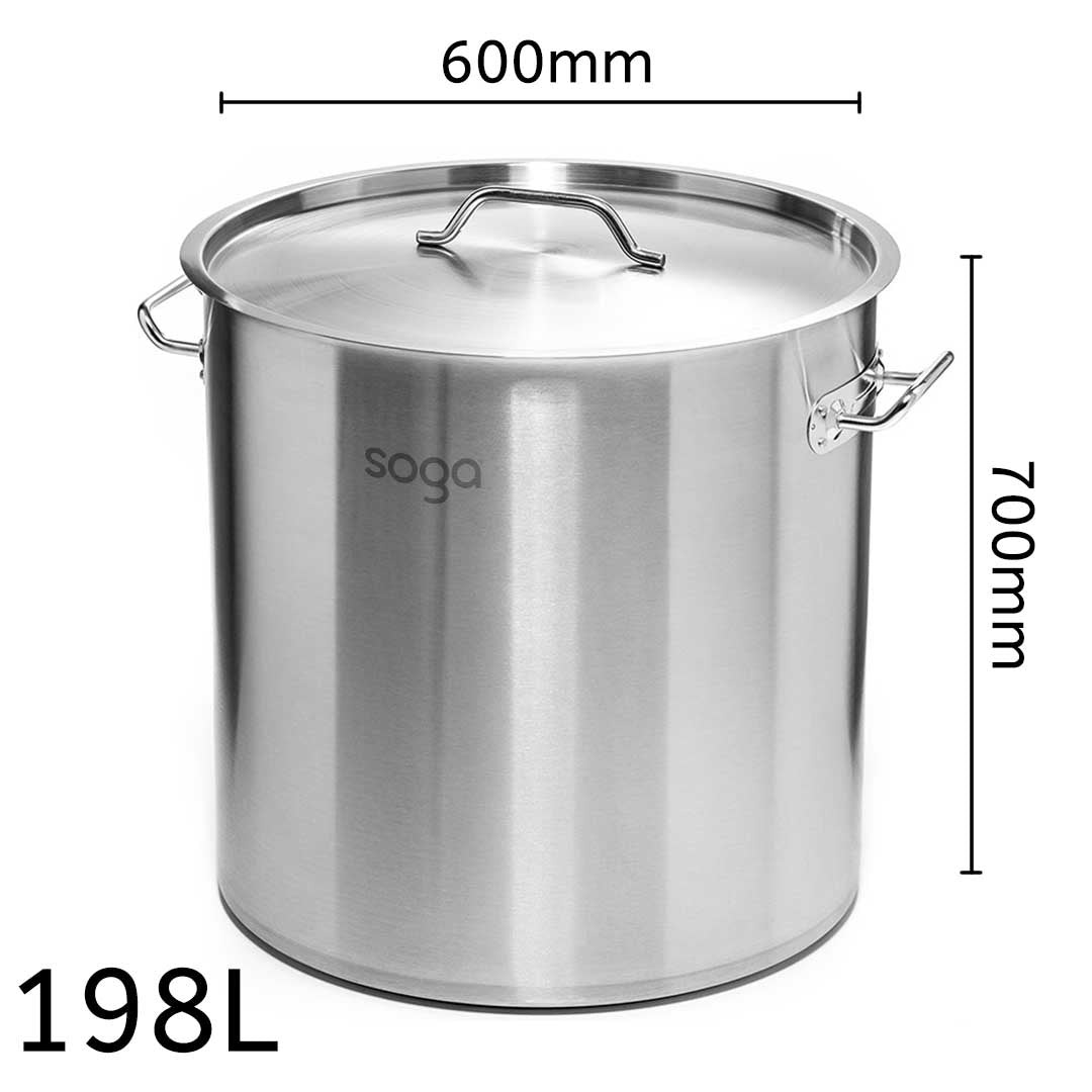 Premium Stock Pot 198L Top Grade Thick Stainless Steel Stockpot 18/10 - image5