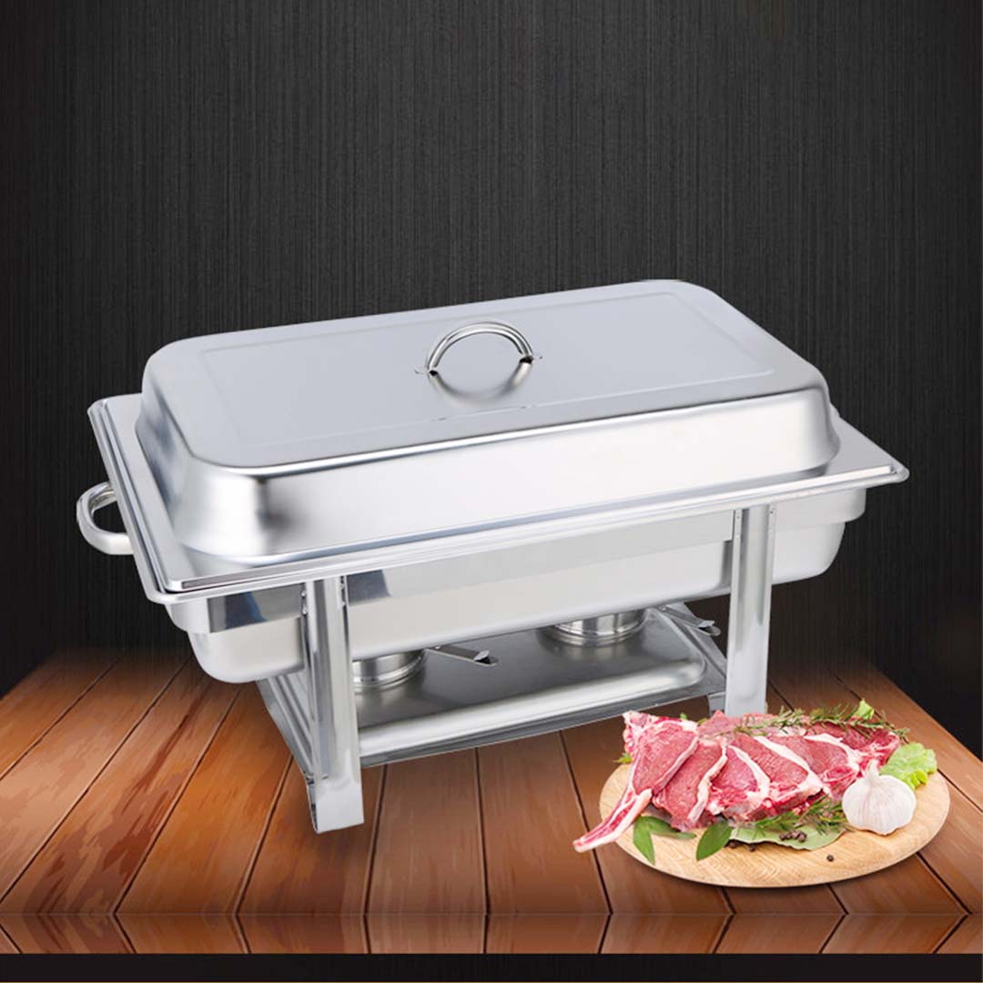 Premium 2X Single Tray Stainless Steel Chafing Catering Dish Food Warmer - image4