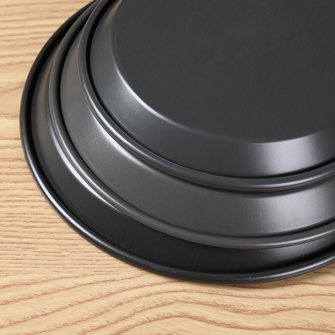 Premium 6X 8-inch Round Black Steel Non-stick Pizza Tray Oven Baking Plate Pan - image4