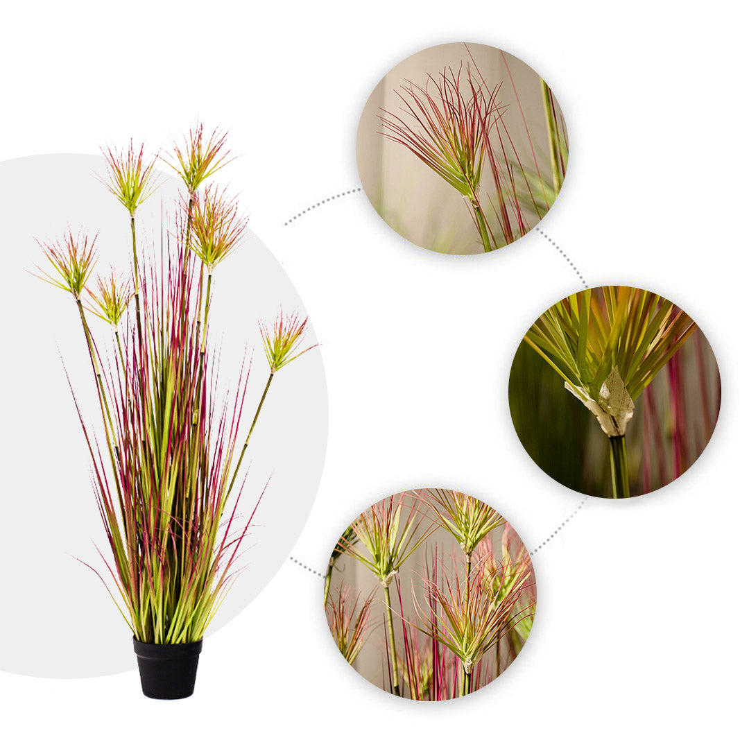 Premium 4X 120cm Purple-Red Artificial Indoor Potted Papyrus Plant Tree Fake Simulation Decorative - image4