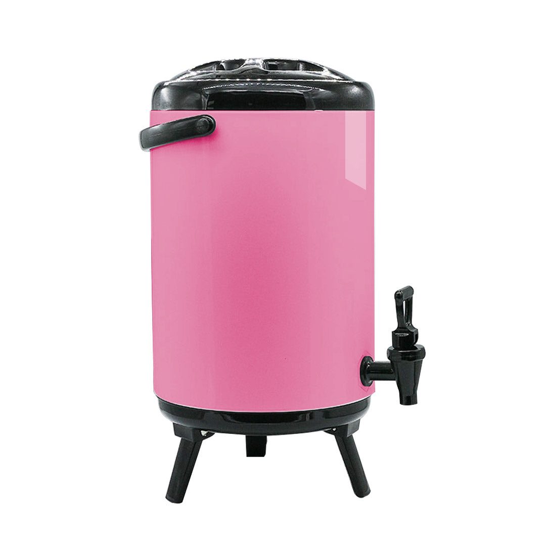 Premium 8X 10L Stainless Steel Insulated Milk Tea Barrel Hot and Cold Beverage Dispenser Container with Faucet Pink - image4