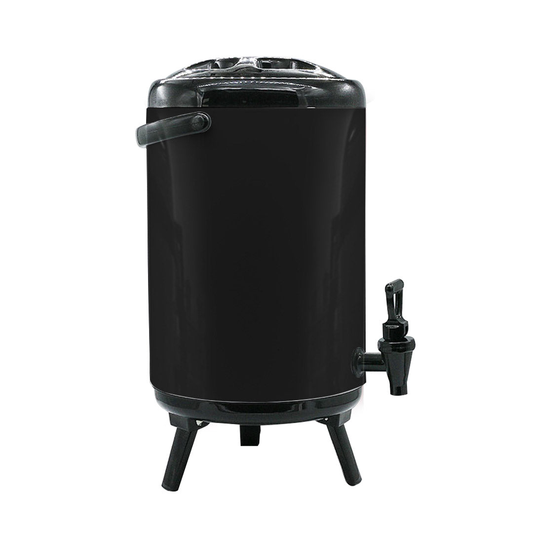 8X 16L Stainless Steel Insulated Milk Tea Barrel Hot and Cold Beverage Dispenser Container with Faucet Black - image4
