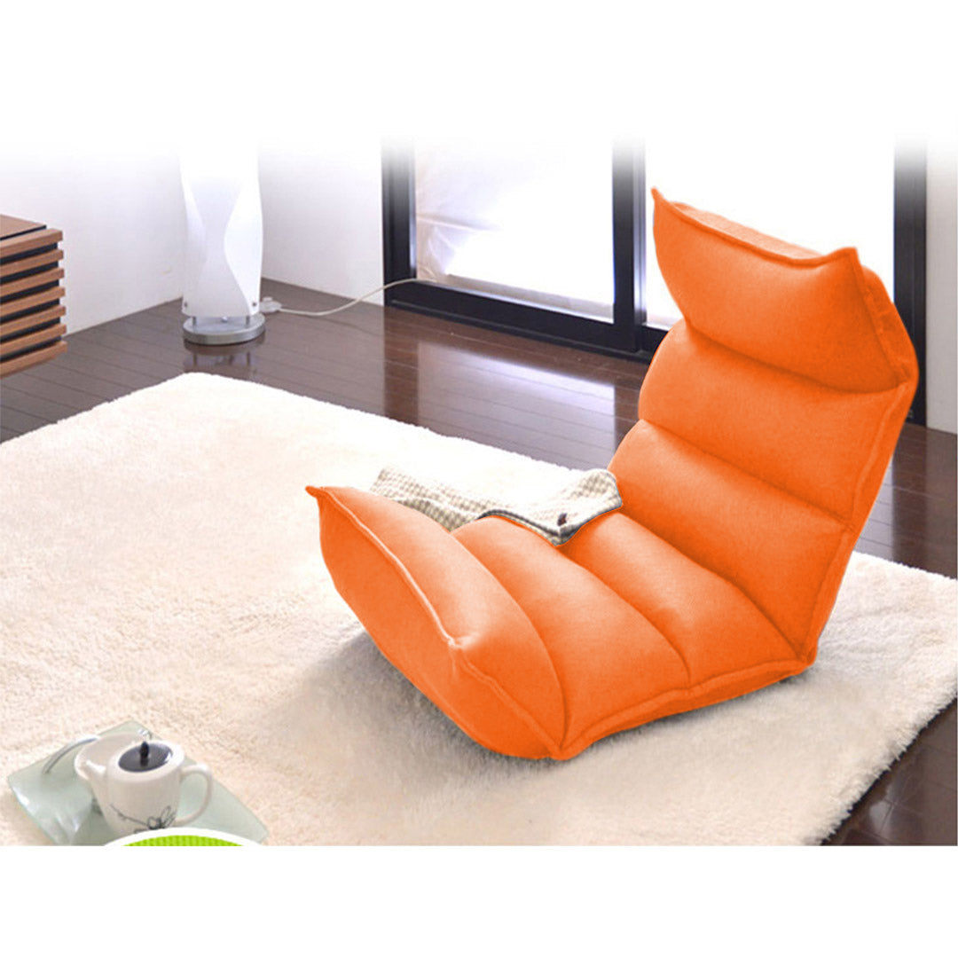 Premium 4X Foldable Tatami Floor Sofa Bed Meditation Lounge Chair Recliner Lazy Couch Orange - image4