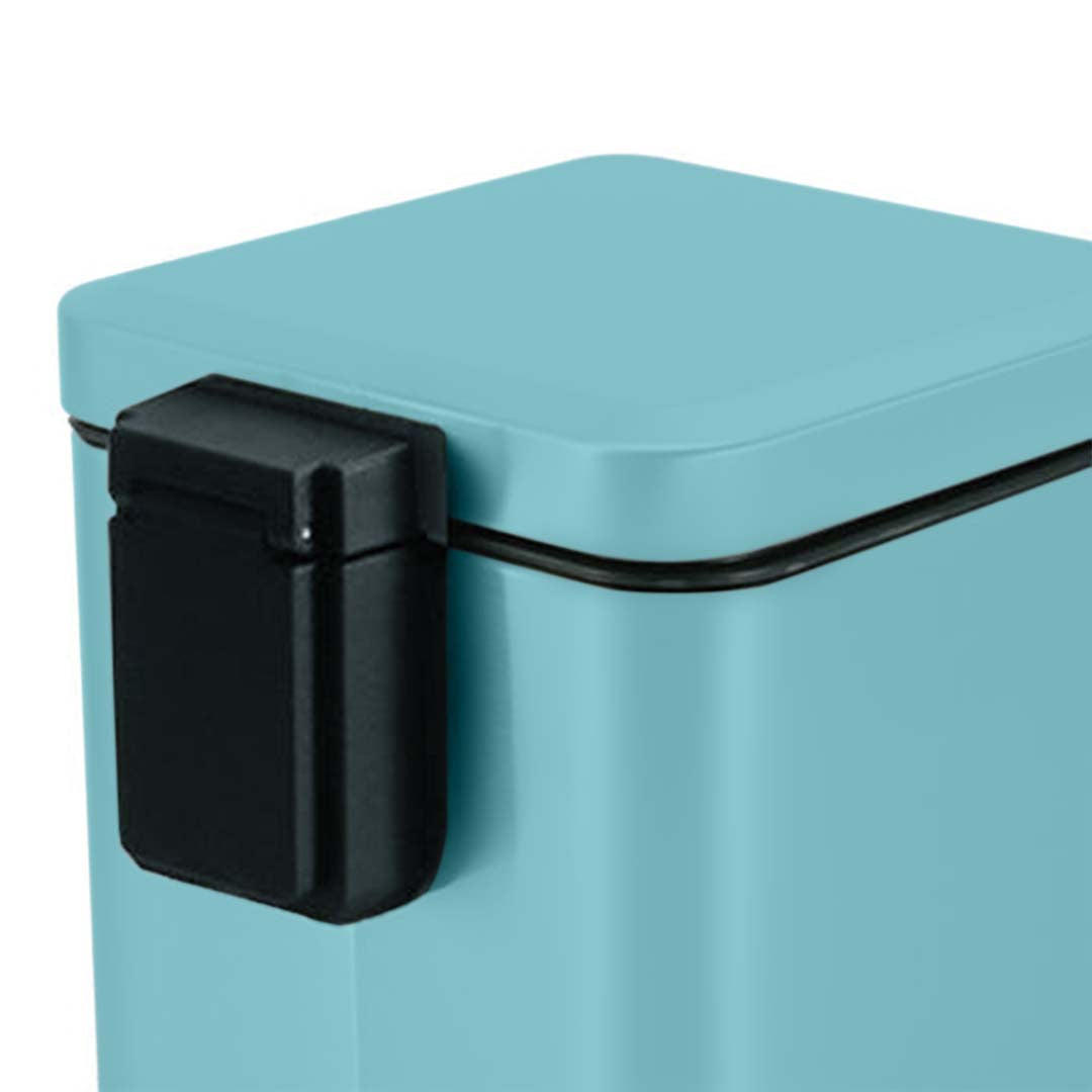 Premium Foot Pedal Stainless Steel Rubbish Recycling Garbage Waste Trash Bin Square 6L Blue - image4