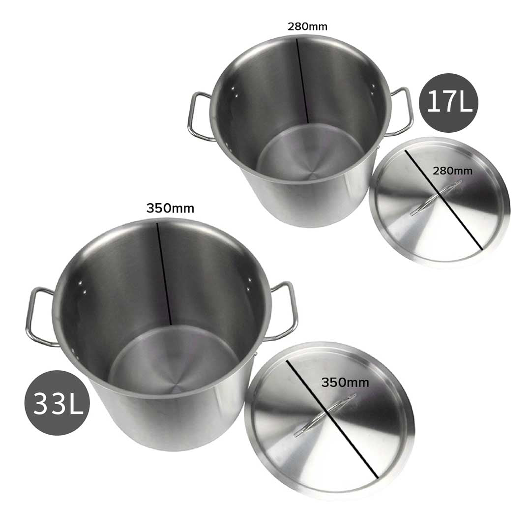 Premium Stock Pot 17L 33L Top Grade Thick Stainless Steel Stockpot 18/10 - image4