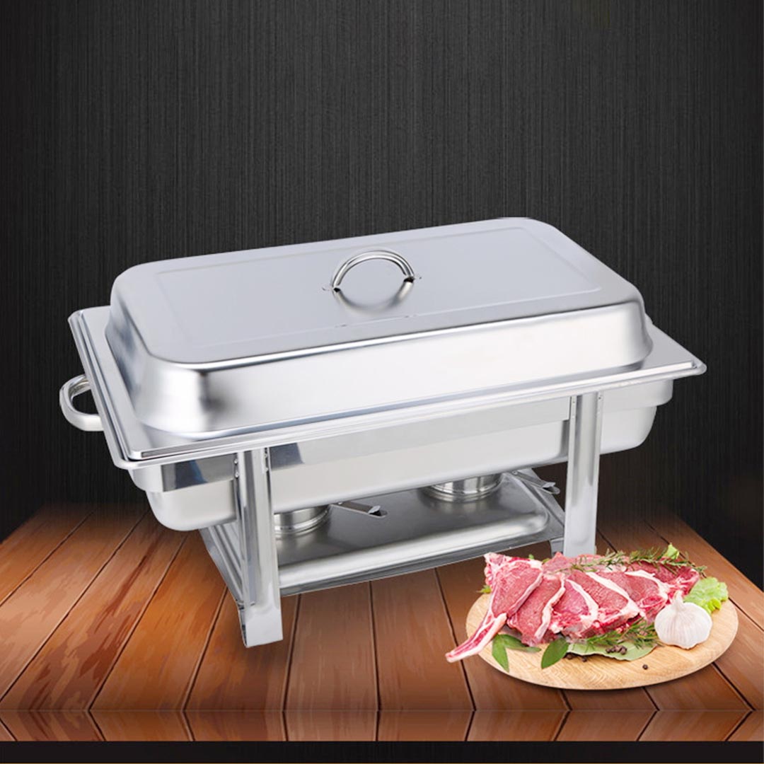 Premium Stainless Steel Chafing Single Tray Catering Dish Food Warmer - image4