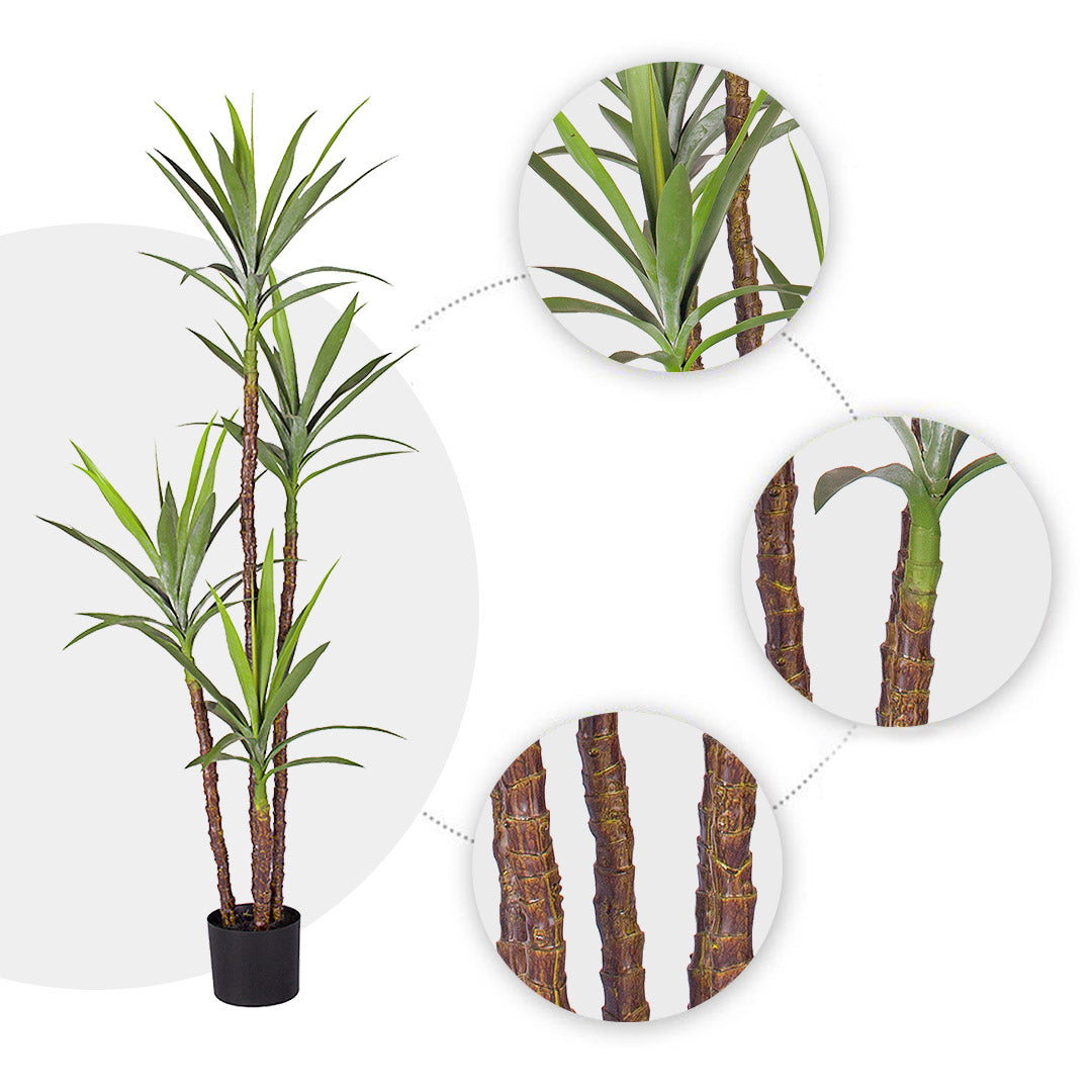 Premium 4X 180cm Artificial Natural Green Dracaena Yucca Tree Fake Tropical Indoor Plant Home Office Decor - image4